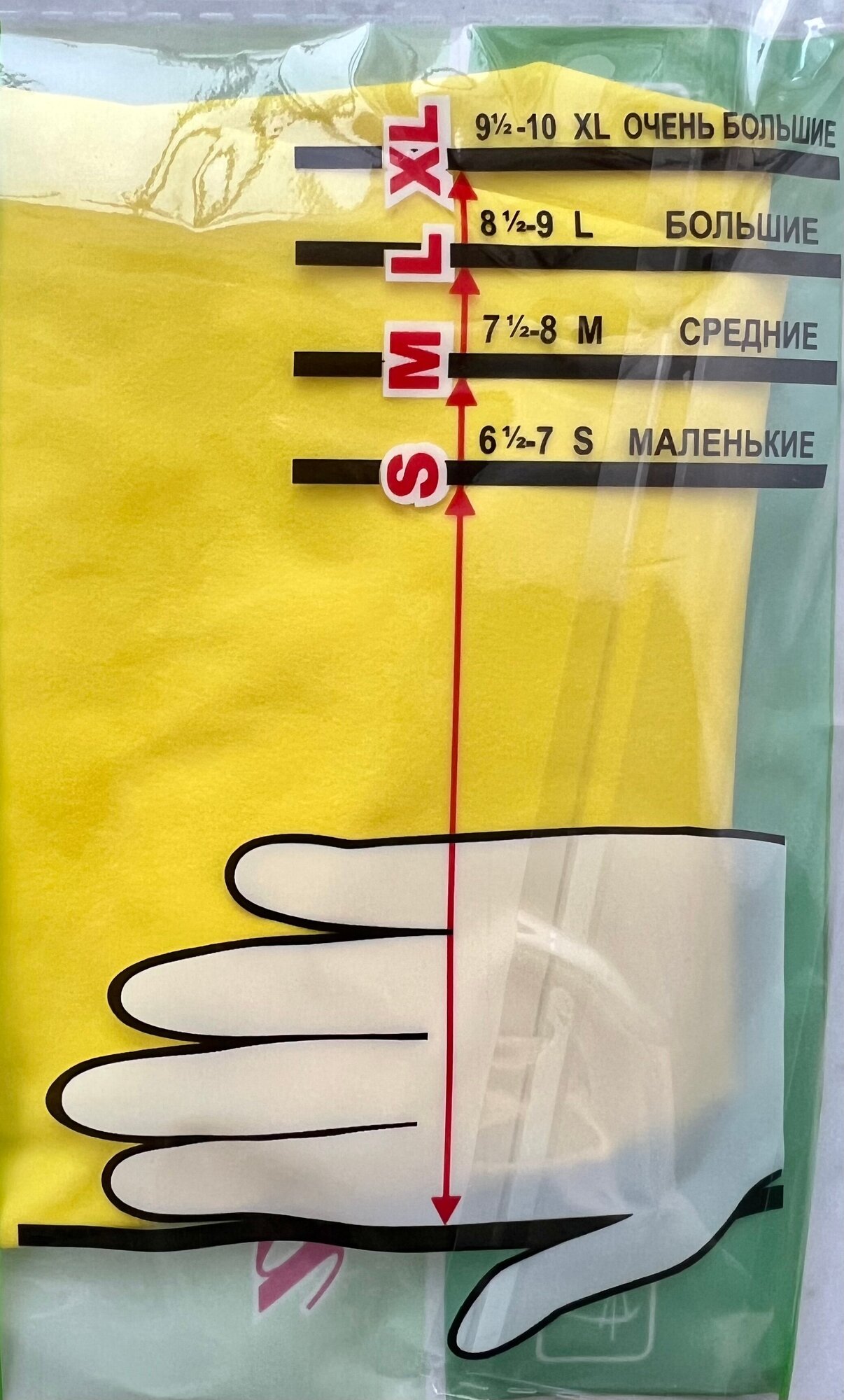 Перчатки хозяйственные резиновые, 1 пара, размер S, цвет желтый