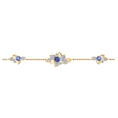 фото Sokolov браслет с топазами и кристаллами swarovski из красного золота 750394, 18 см, 3.45 г
