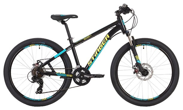 Подростковый горный (MTB) велосипед Stinger Boxxer Evo 24 (2019) черный 14" (требует финальной сборки)