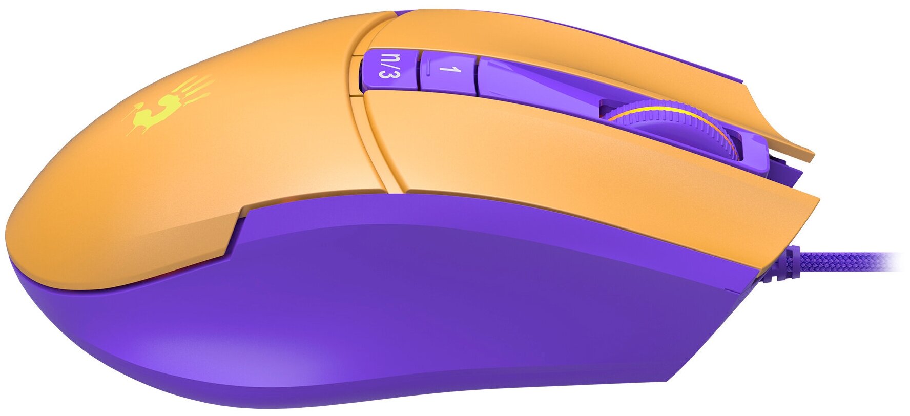 Мышь A4Tech Bloody L65 Max, желтый/фиолетовый (l65 max/royal violet) - фото №4