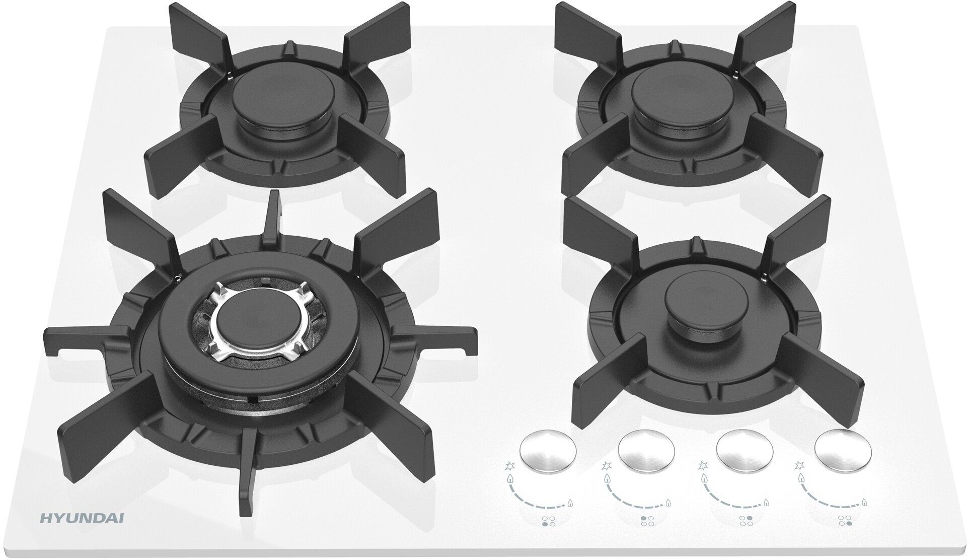 Варочная панель Hyundai HHG 6437 WG белый, Газовая - фотография № 6