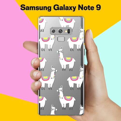 матовый чехол space stickers для samsung galaxy note 9 самсунг ноут 9 с 3d эффектом черный Силиконовый чехол на Samsung Galaxy Note 9 Ламы / для Самсунг Галакси Ноут 9