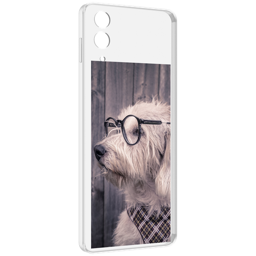 Чехол MyPads Собака-в-очках для Samsung Galaxy Z Flip 4 (SM-F721) задняя-панель-накладка-бампер