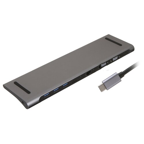 Хаб Baseus Enjoyment Series Type-C Notebook PD / HD4Kx2 / VGA / RJ45 / SD/TF / USBx3 Dark Gray CATSX-G0G