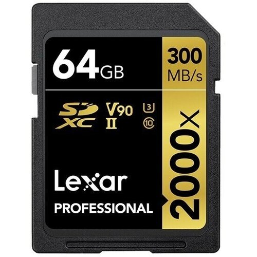 Карта памяти LEXAR Professional 2000x SDXC UHS-2 U3 V90 64 ГБ