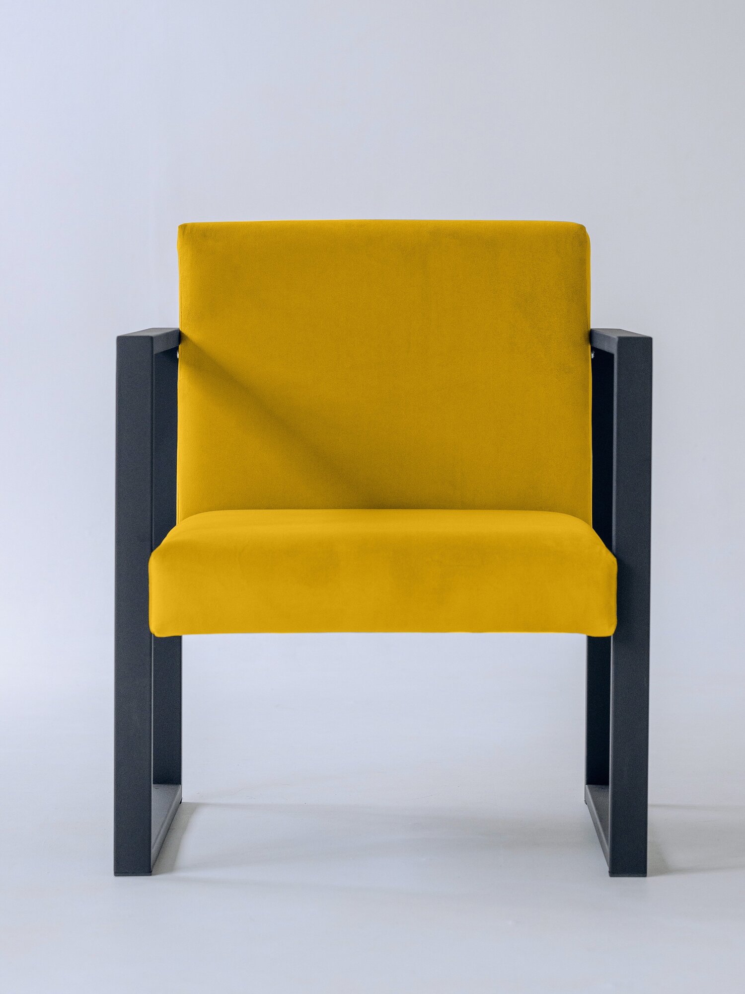 Кресло лофт Abyssinian 70х75х85 см, обивка: велюр, цвет: желтый, на кухню, в офис, в прихожую, на балкон, в кафе, в салон красоты, прямой