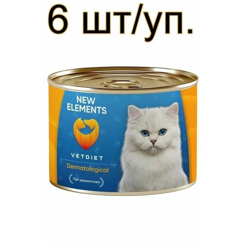 NEW ELEMENTS VETDIET Консервы для кошек DERMATOLOGICAL (при дерматозах) 240 г (6 шт.)