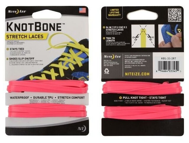 Шнурки Nite Ize KnotBone Stretch Laces Neon Pink