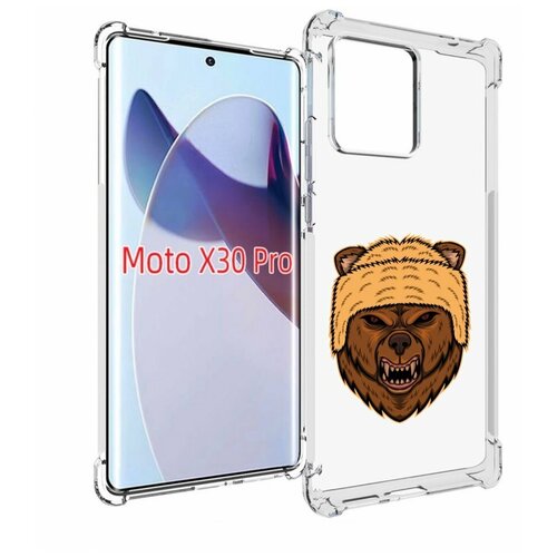 Чехол MyPads Медведь-в-шапке для Motorola Moto X30 Pro задняя-панель-накладка-бампер
