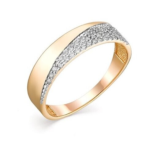 фото Кольцо яхонт золото, 585 проба, фианит, размер 17.5, бесцветный яхонт ювелирный