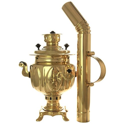 Самовар на дровах 2,5 литра желтый 