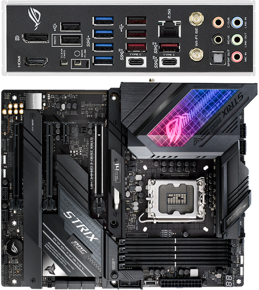 Материнская плата ASUS ROG Strix Z690-E Gaming WiFi Z690 Socket-1700 4xDDR5, 6xSATA3, RAID, 3xM.2, 3xPCI-E16x, 6xUSB3.2, 2xUSB3.2 Type C, DP, HDMI, WiFi, 2.5Glan, ATX