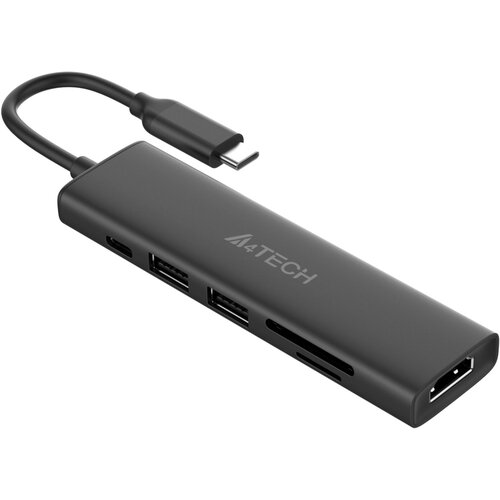 Разветвитель USB-C A4Tech DST-60C 2порт. серый