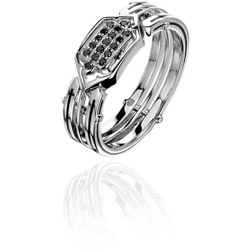 фото Кольцо из белого золота 750 пробы с бриллиантами 01т674681э. размер 19.5 эстет