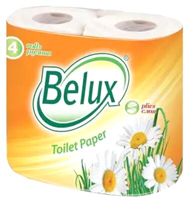 Туалетная бумага Belux белая двухслойная 4 рул. 170 лист., белый