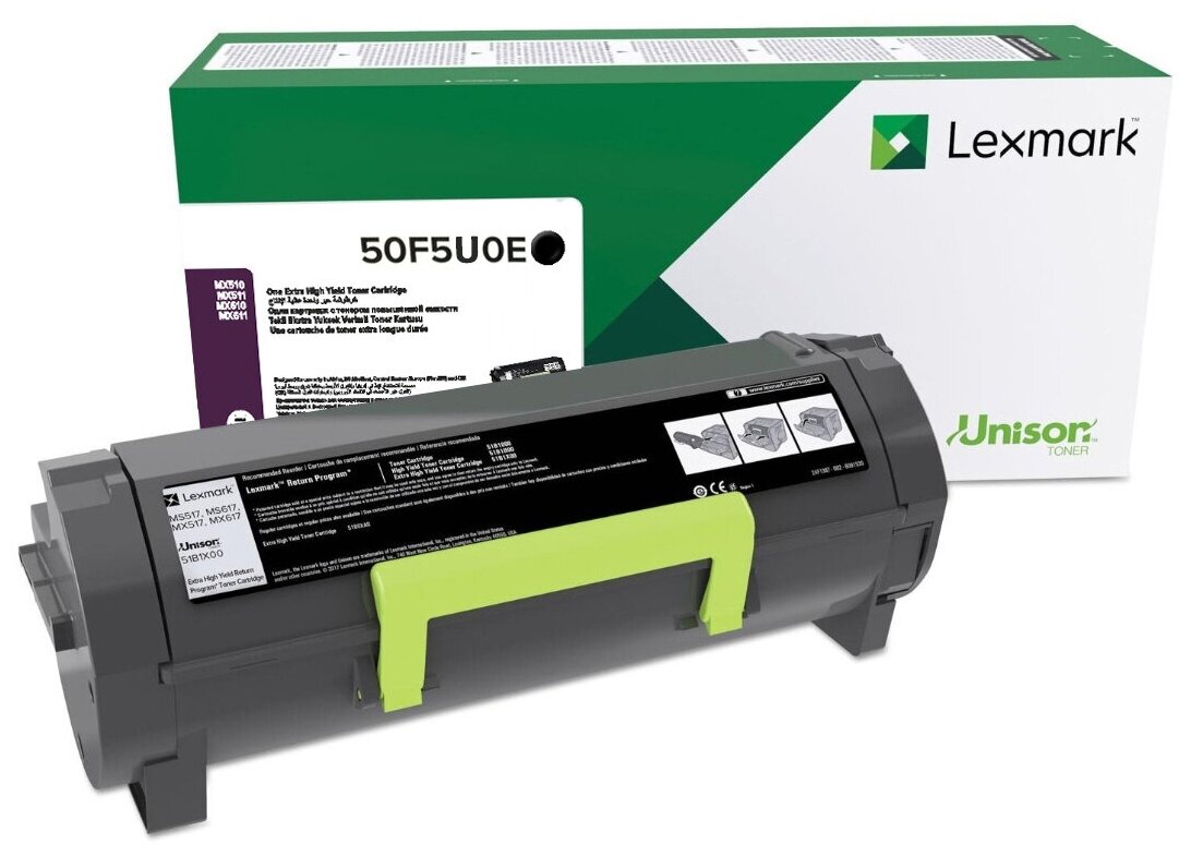 Картридж Lexmark 50F5U0E, 20000 стр, черный