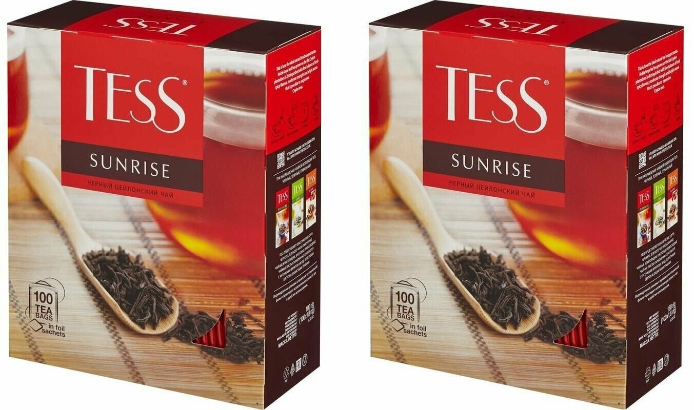 Чай черный Tess Sunrise в пакетиках,100пак*2упак. - фотография № 2