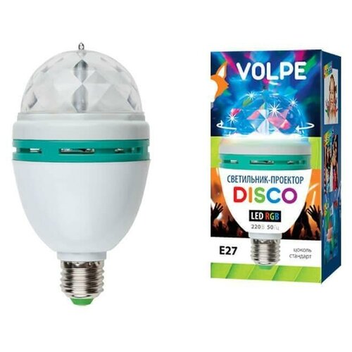 Светодиодный светильник-проектор Volpe Disko ULI-Q301 03W/RGB/E27 WHITE 09839