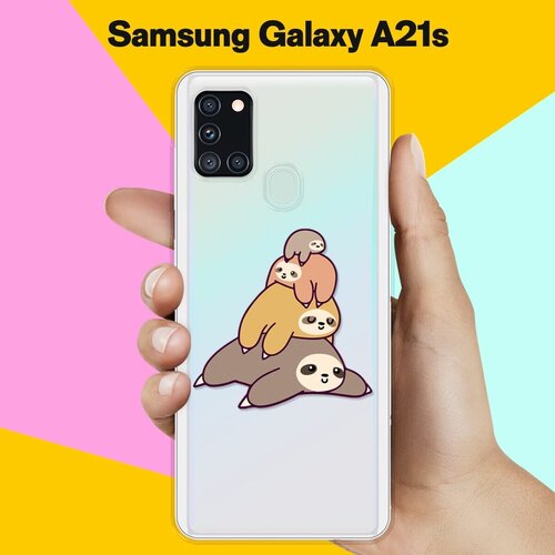 Силиконовый чехол 4 ленивца на Samsung Galaxy A21s