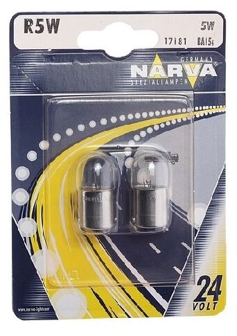 Лампа автомобильная накаливания Narva 17181 R5W 5W BA15s