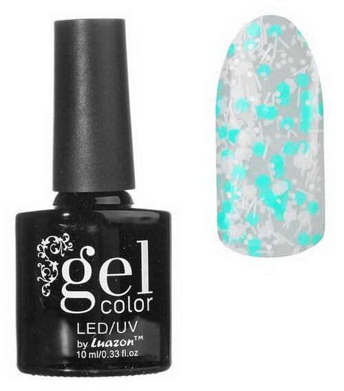 Luazon гель-лак для ногтей Gel color с камифубуки, 10 мл, 37 г, 01-02 ментоловый