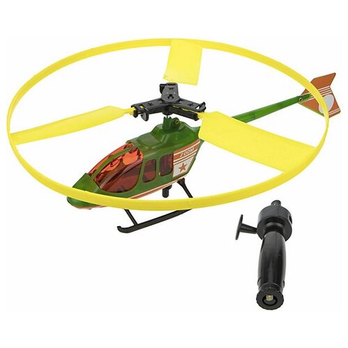1toy вертолет с пусковым механизмом механический 30 см блистер Вертолет 1 TOY Т17361, 25.5 см, зеленый