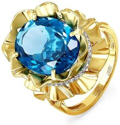 Кольцо с топазом и бриллиантами из жёлтого золота 11-2806-2300 KABAROVSKY
