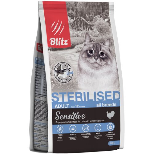 BLITZ Sensitive Sterilised Adult Cat Сухой корм д/стерилизованных кошек с Индейкой