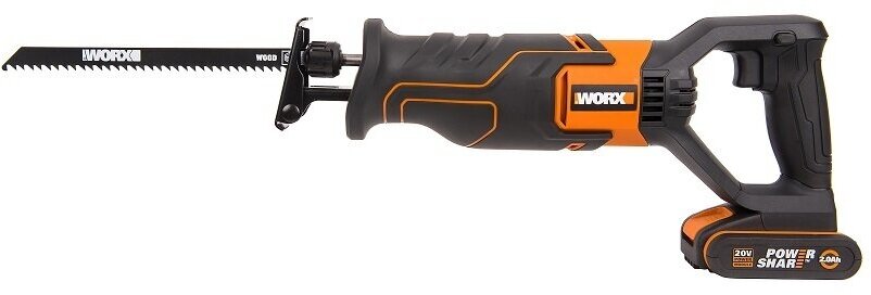 Сабельная пила аккумуляторная WORX WX500, 2Ач х1, ЗУ 2А, сумка