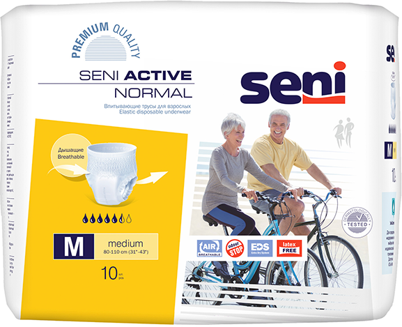 Подгузники-трусы Seni Active Normal Medium (№2), объем талии 80-110 см, 10 шт.