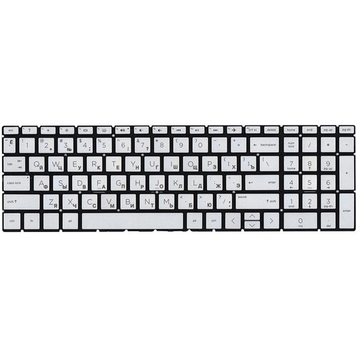Клавиатура для ноутбука HP 15-dw серебристая с подсветкой 1408₽