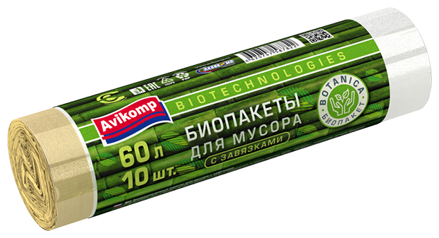 Мешки для мусора Avikomp 60 л, 10 шт, белый