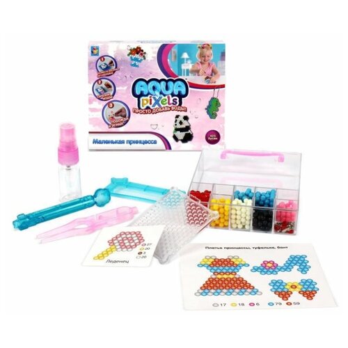 фото Набор для творчества, 1toy, aqua pixels, "маленькая принцесса", 400 деталей 1 toy