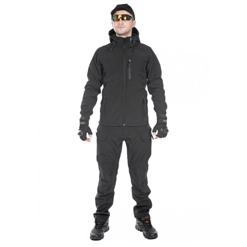 фото Тактический костюм мужской софтшелл (softshell) gongtex assault, до -10с, цвет черный (black)-m