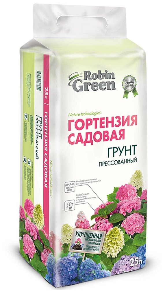 Грунт для гортензий Robin Green прессованный, 25л