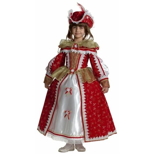 Детские карнавальные костюмы Королева мушкетеров, размер 30, рост 120 см костюм батик размер 128 синий красный