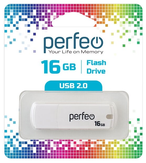 16Gb Perfeo C05 white USB 2.0 PF-C05W016