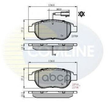 Колодки Пер Alfa Delta/Fiat Punto/Grand/Evo/500 1.4/1.3D/1.6D 08- Comline арт. CBP11038