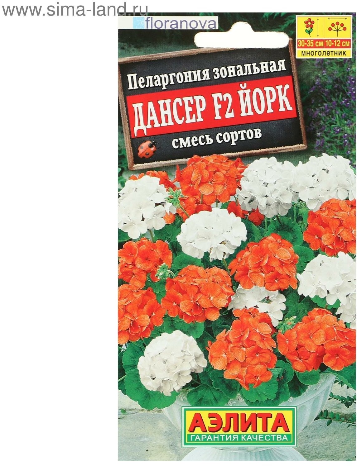 Семена цветов Агрофирма Аэлита Пеларгония "Дансер Йорк" смесь окрасок, F2, 5 шт