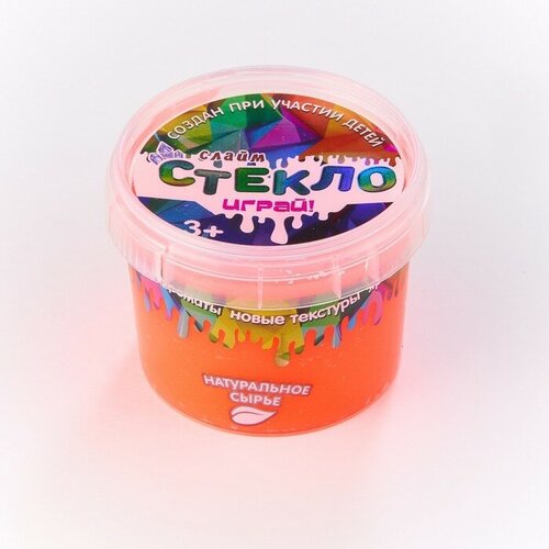 Лепа Слайм «Стекло» «Party Slime», 90 г, оранжевый неон