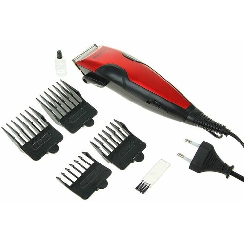 Машинка для стрижки Sakura SA-5103R Premium 4 насадки керам нож 220 В красная 207000₽