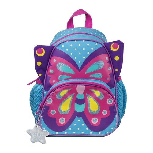 фото Рюкзак tiger family (тайгер) для дошкольников, голубой, девочка, "милая бабочка", 26х21х13 см, skcs18-a04