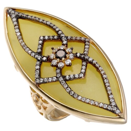 фото Element47 кольцо из серебра 925 пробы с жадеитом и кубическим цирконием er016650-x_jd_001_yg, размер 17.5