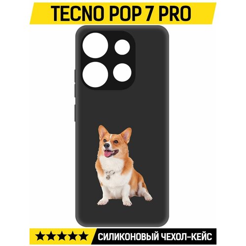 Чехол-накладка Krutoff Soft Case Корги для TECNO POP 7 Pro черный чехол накладка krutoff soft case шахматы для tecno pop 7 pro черный