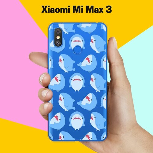 Силиконовый чехол на Xiaomi Mi Max 3 Акулы / для Сяоми Ми Макс 3