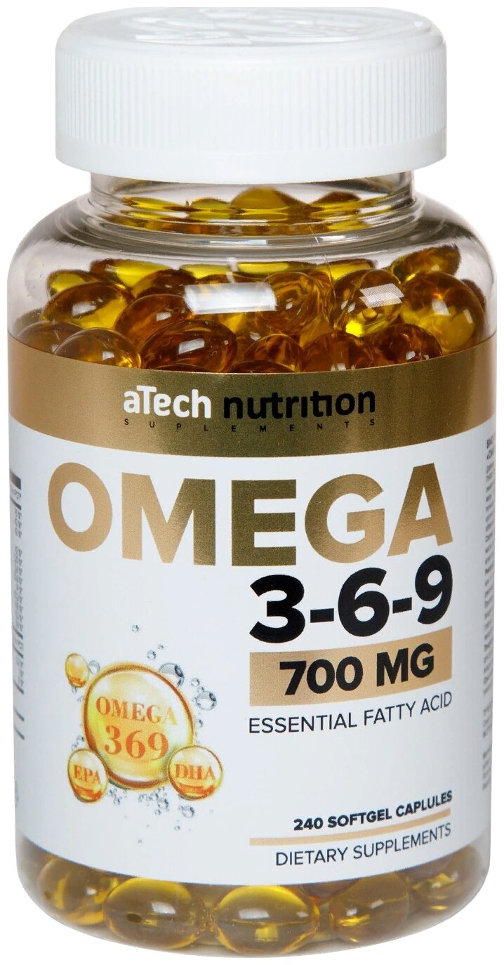 Капсулы aTech Nutrition Omega 3-6-9, 0.7 г, 240 шт.