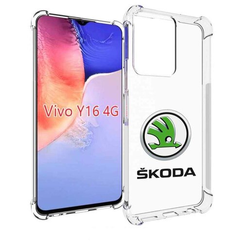 Чехол MyPads skoda-шкода-4 мужской для Vivo Y16 4G/ Vivo Y02S задняя-панель-накладка-бампер чехол mypads skoda шкода 4 мужской для oppo reno 7 4g задняя панель накладка бампер