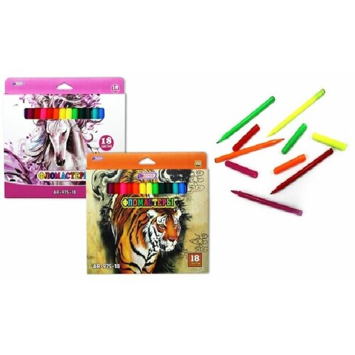 Фломастер 18 цветов в картонной упаковке на европодвесе 526₽