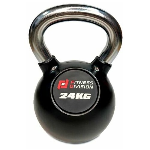 фото Гиря обрезиненная с хромированной ручкой fitness division db-kdb-c-24
