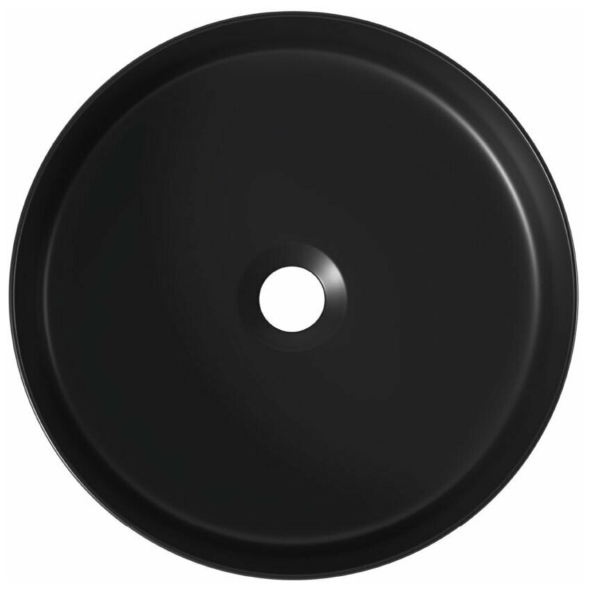 Раковина накладная на столешницу, черная, круглая 40,5 см - фотография № 4